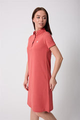 Miron Somon Kadın Polo Yaka Kısa Kollu Örme Elbise -2431