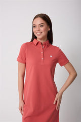 Miron Somon Kadın Polo Yaka Kısa Kollu Örme Elbise -2431