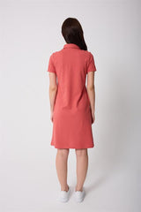 Miron Somon Kadın Polo Yaka Kısa Kollu Örme Elbise -2431