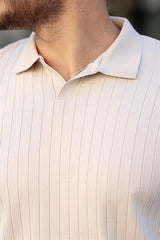 Miron Taş Fitilli Polo Yaka Triko Kazak-2442