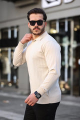 Miron Taş Fitilli Polo Yaka Triko Kazak-2442