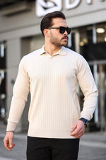 Miron Taş Fitilli Polo Yaka Triko Kazak-2442