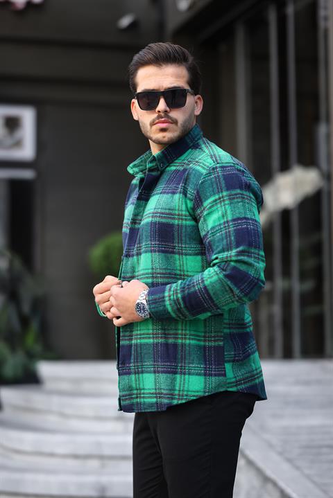 Miron Yeşil Ekose Regular Fit Oduncu Gömleği- 2450