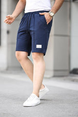 Ön Orta Dikişli Erkek Şort-Lacivert