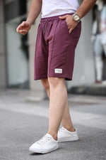 Ön Orta Dikişli Erkek Şort-Mürdüm